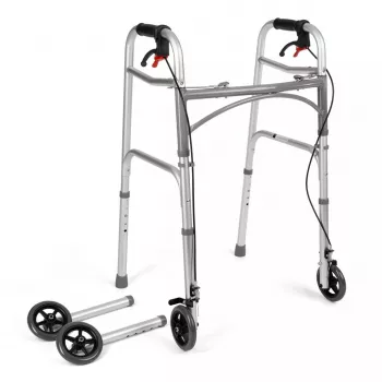 Manual wheelchair TIMAGO JMC-C 3223, aluminium frame, 4 wheels, adjustable height 79–91 cm, max load 136 kg, width 595 mm, weight 3.8 kg