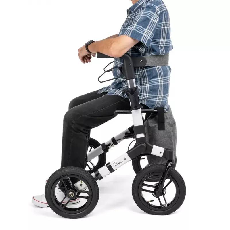 Off-road four-wheel rollator TIMAGO RANGER, aluminium, adjustable height 89.5–102.5 cm, load 136 kg, foldable