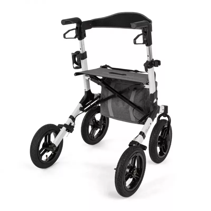 Off-road four-wheel rollator TIMAGO RANGER, aluminium, adjustable height 89.5–102.5 cm, load 136 kg, foldable