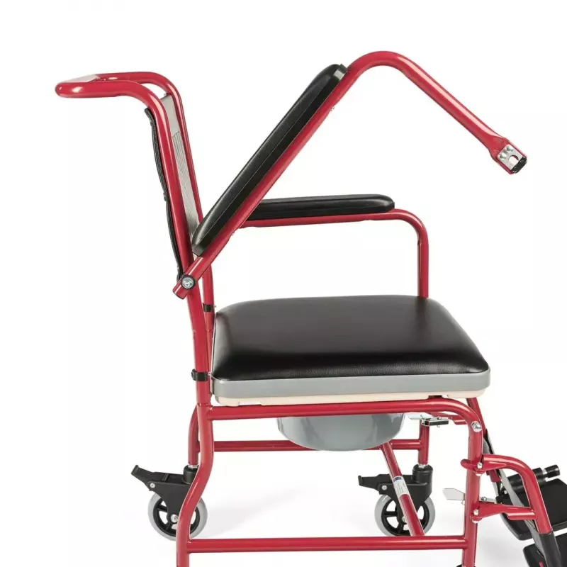 TIMAGO FS 692 Foldable Toilet Wheelchair with Commode Seat, Steel Frame, 4 Wheels, 100 kg Capacity