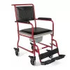TIMAGO FS 692 Foldable Toilet Wheelchair with Commode Seat, Steel Frame, 4 Wheels, 100 kg Capacity