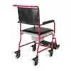 TIMAGO FS 692 Foldable Toilet Wheelchair with Commode Seat, Steel Frame, 4 Wheels, 100 kg Capacity