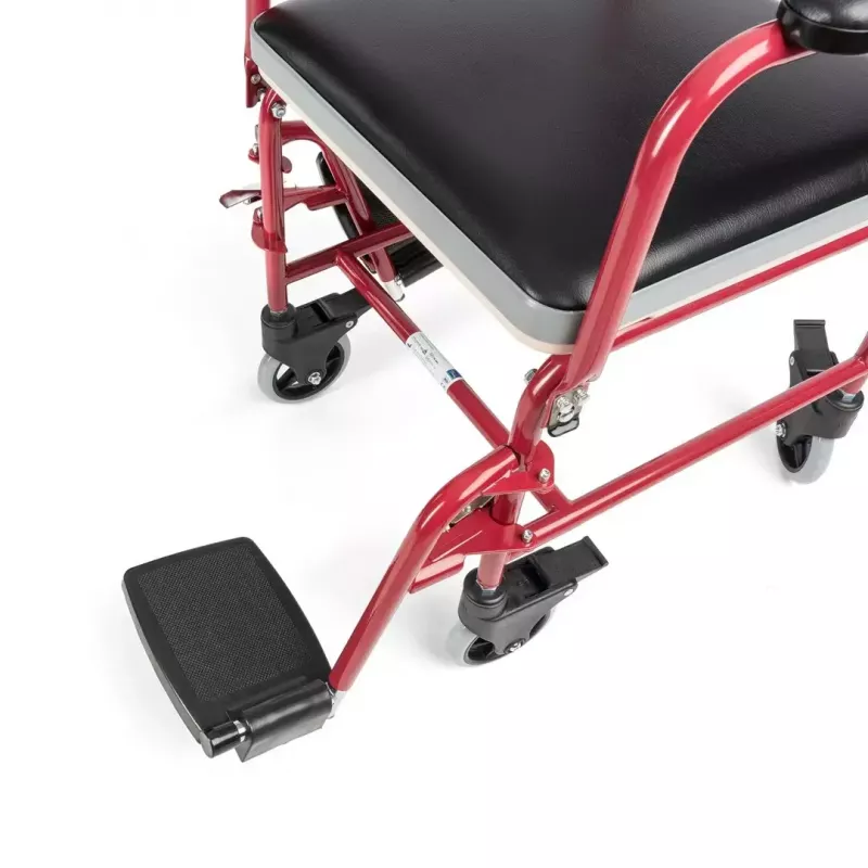 TIMAGO FS 692 Foldable Toilet Wheelchair with Commode Seat, Steel Frame, 4 Wheels, 100 kg Capacity