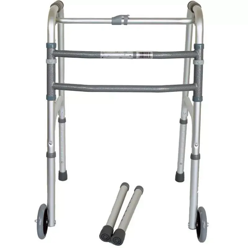 Walking frame VITEA CARE VCBP0031 aluminium, adjustable height 82–100 cm, width 600 mm, max load 110 kg, 12 cm wheels