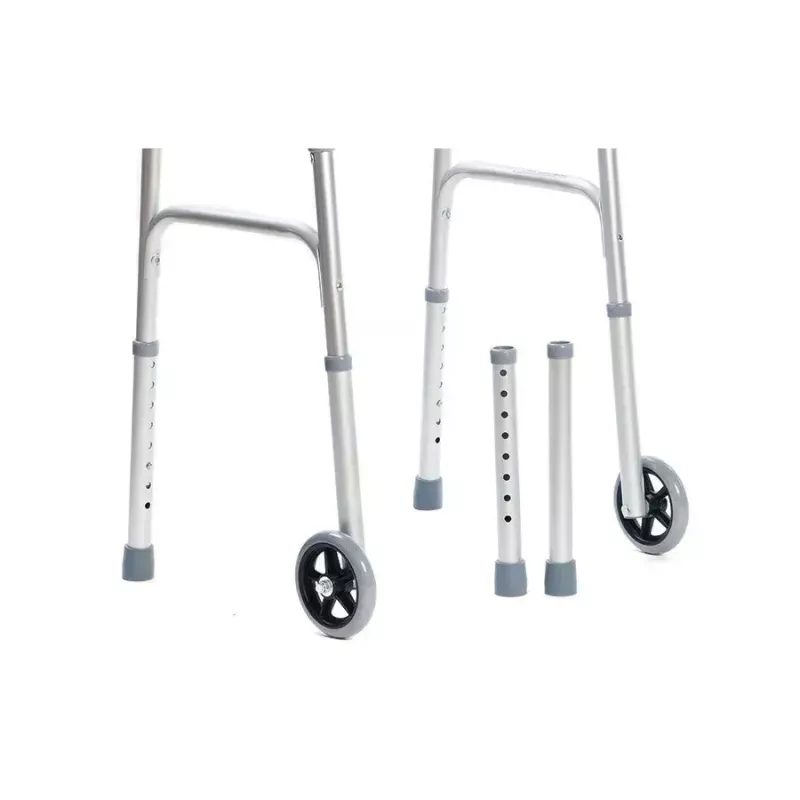 Walking frame VITEA CARE VCBP0031 aluminium, adjustable height 82–100 cm, width 600 mm, max load 110 kg, 12 cm wheels