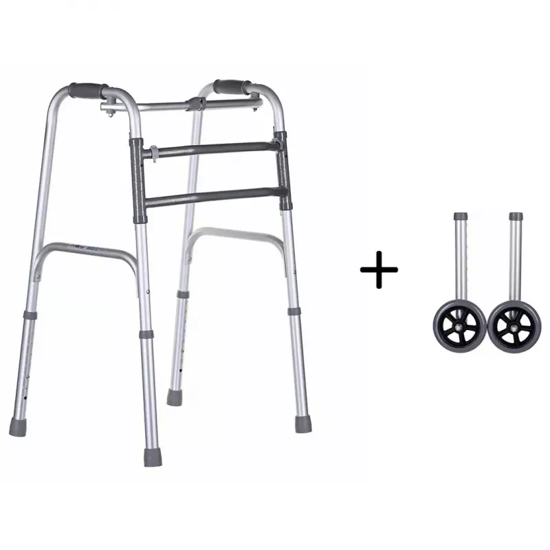 Walking frame VITEA CARE VCBP0031 aluminium, adjustable height 82–100 cm, width 600 mm, max load 110 kg, 12 cm wheels