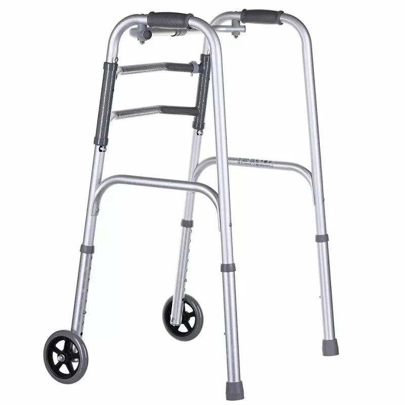 Walking frame VITEA CARE VCBP0031 aluminium, adjustable height 82–100 cm, width 600 mm, max load 110 kg, 12 cm wheels