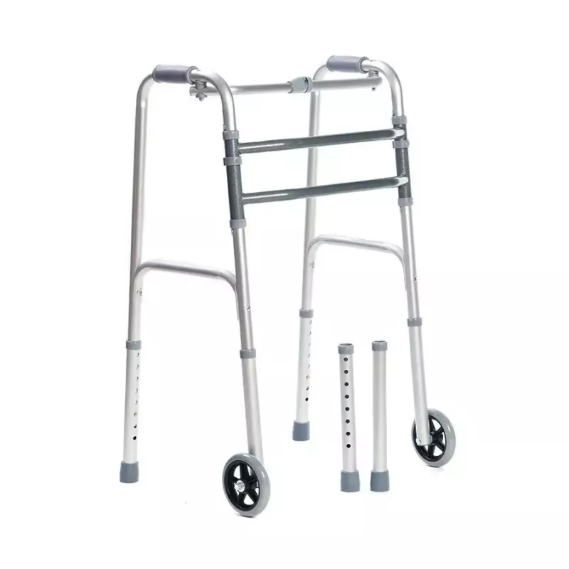 Walking frame VITEA CARE VCBP0031 aluminium, adjustable height 82–100 cm, width 600 mm, max load 110 kg, 12 cm wheels