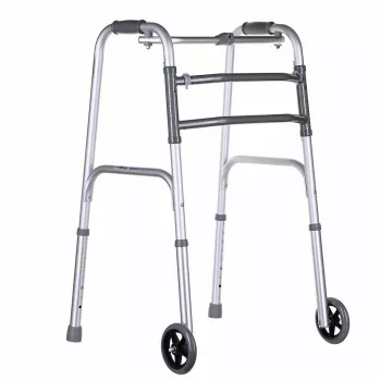 Walking frame VITEA CARE VCBP0031 aluminium, adjustable height 82–100 cm, width 600 mm, max load 110 kg, 12 cm wheels