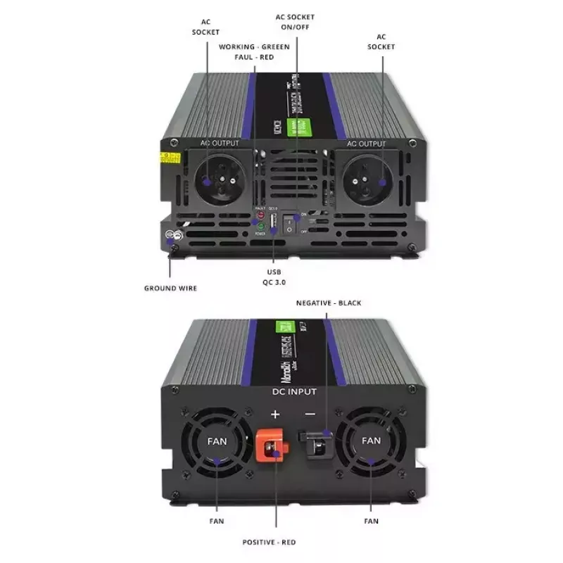 Power Inverter QOLTEC Monolith 6000 MS 12V to 230V 6000W