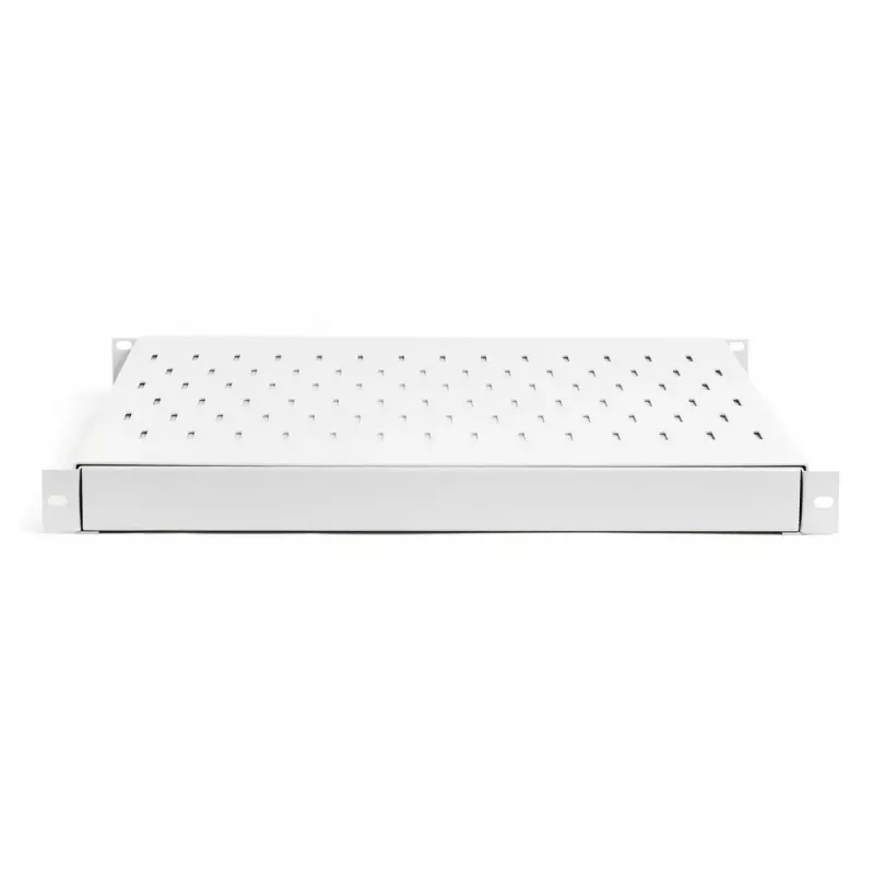 DIGITUS TN-19-5/9-1U-W-GY 1U 19 inch Fixed Rack Shelf, 500 mm Depth, Grey, 25 kg Load Capacity