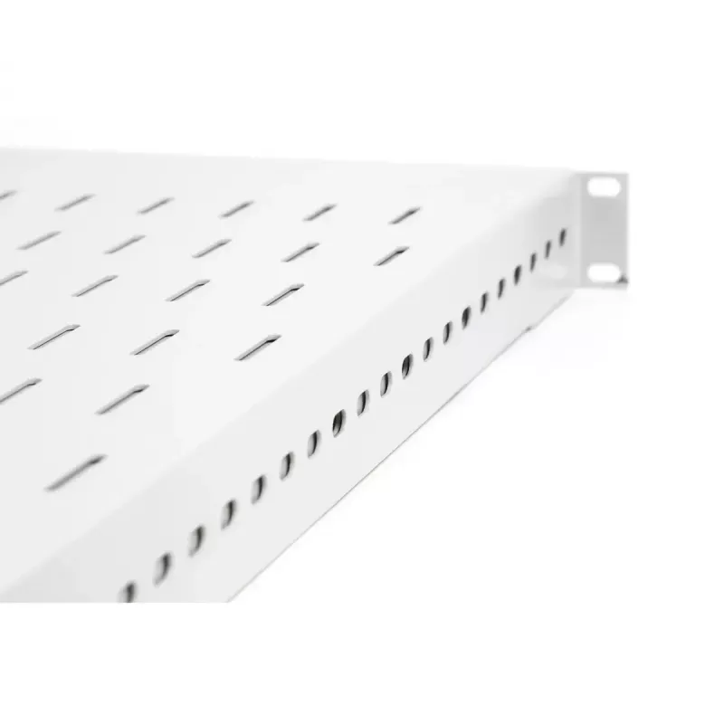 DIGITUS TN-19-5/9-1U-W-GY 1U 19 inch Fixed Rack Shelf, 500 mm Depth, Grey, 25 kg Load Capacity
