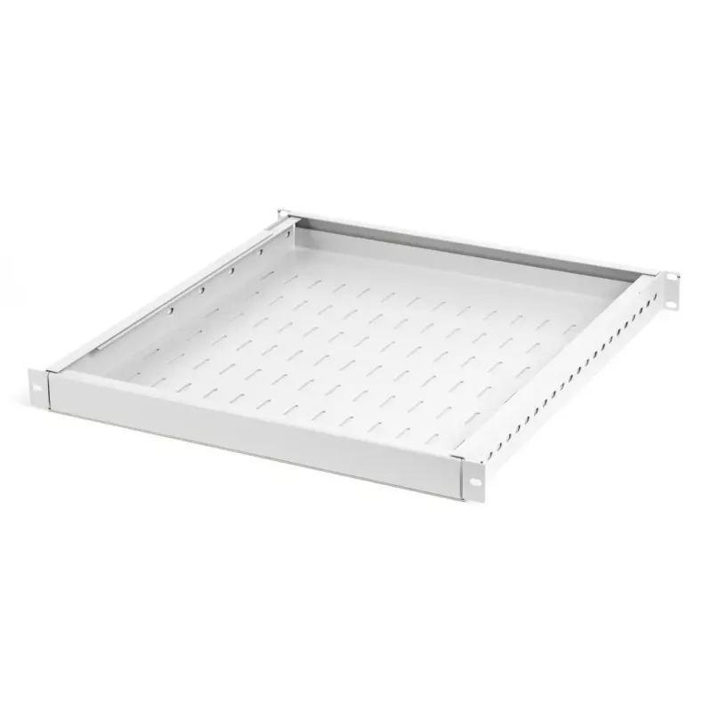 DIGITUS TN-19-5/9-1U-W-GY 1U 19 inch Fixed Rack Shelf, 500 mm Depth, Grey, 25 kg Load Capacity