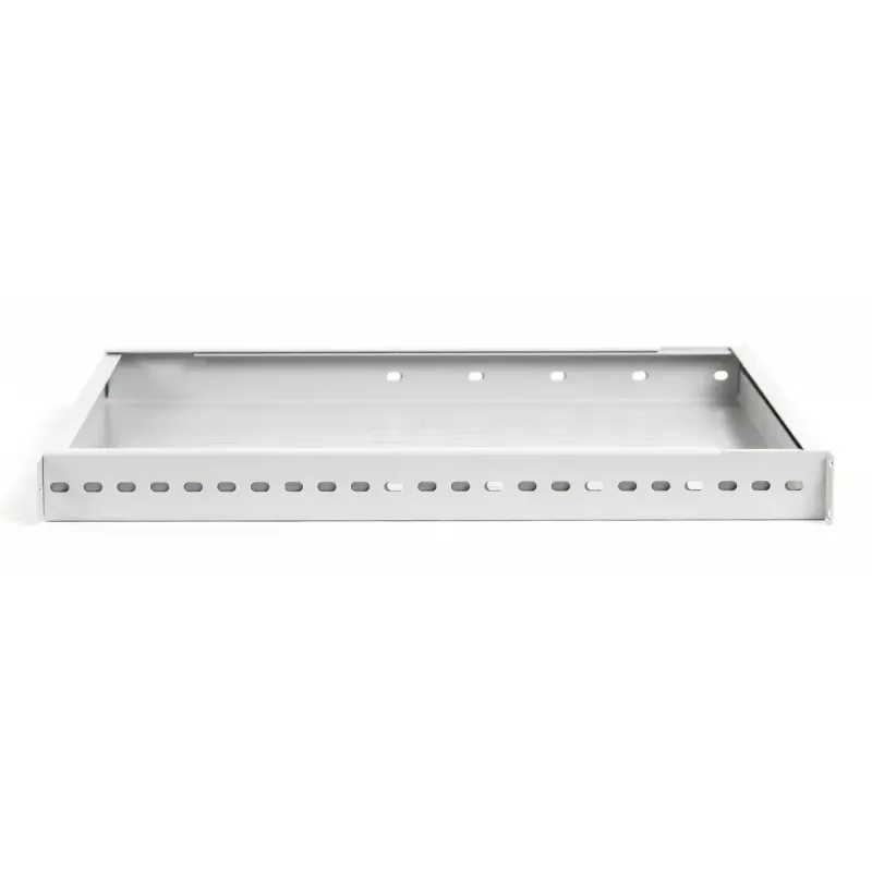 DIGITUS TN-19-5/9-1U-W-GY 1U 19 inch Fixed Rack Shelf, 500 mm Depth, Grey, 25 kg Load Capacity
