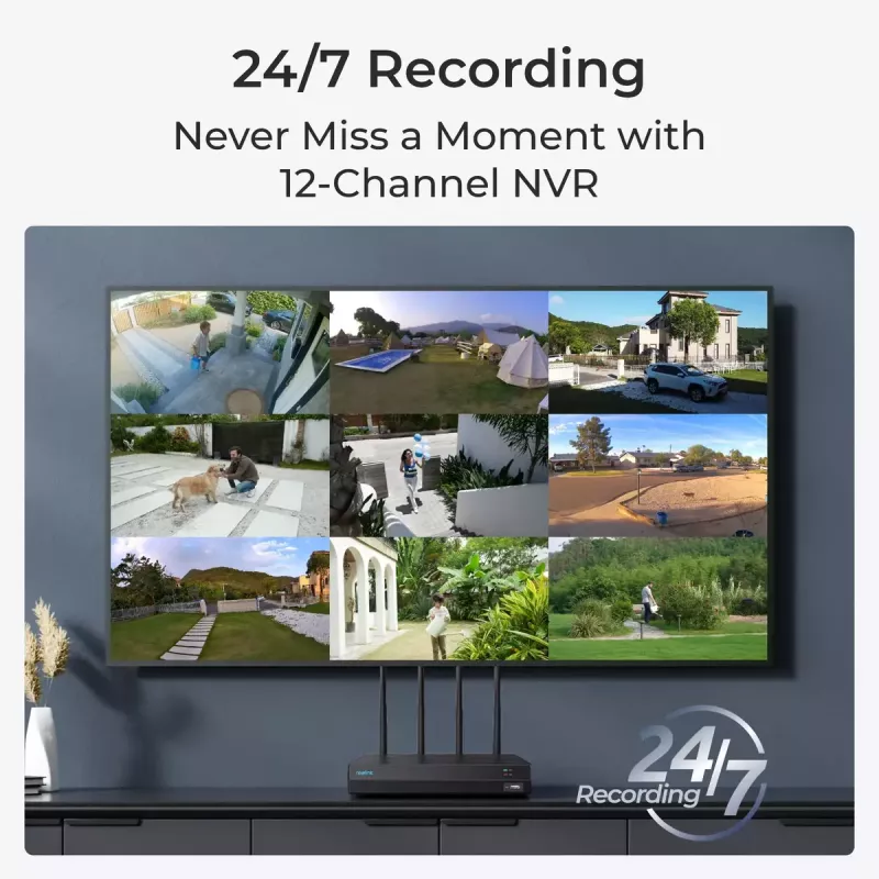 Reolink NVS12W 12-Channel Wi-Fi 6 NVR 16MP Support 2TB HDD