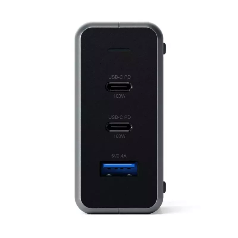 Mobile device charger Satechi ST-TC100GM-EU, 100 W, 2× USB-C, AC input 100–240 V, grey
