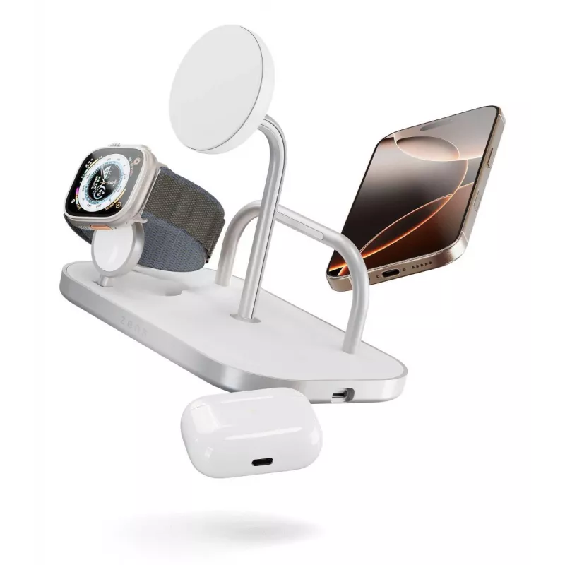 Mobile device charger ZENS ZEDC29W/00 Fast charging Wireless Silver White
