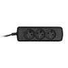 Power strip ActiveJet 3GNU-1.5M-C — 3 sockets, 1.5 m cable, 230 V, 10 A, black