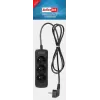 Power strip ActiveJet 3GNU - 3M - C, 3 sockets Type E, 3 m cable, 230 V, 10 A, black