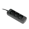 Power strip ActiveJet 3GNU - 3M - C, 3 sockets Type E, 3 m cable, 230 V, 10 A, black
