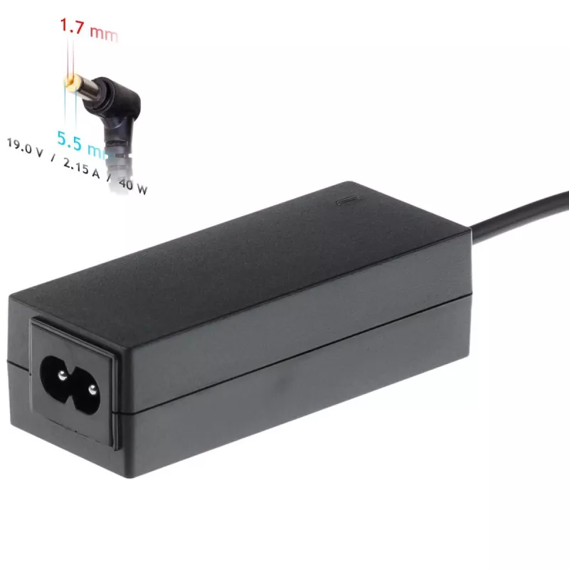 Akyga AK-ND-47 Laptop Power Adapter for Acer, 40 W, 19 V / 2.15 A, 5.5 x 1.7 mm