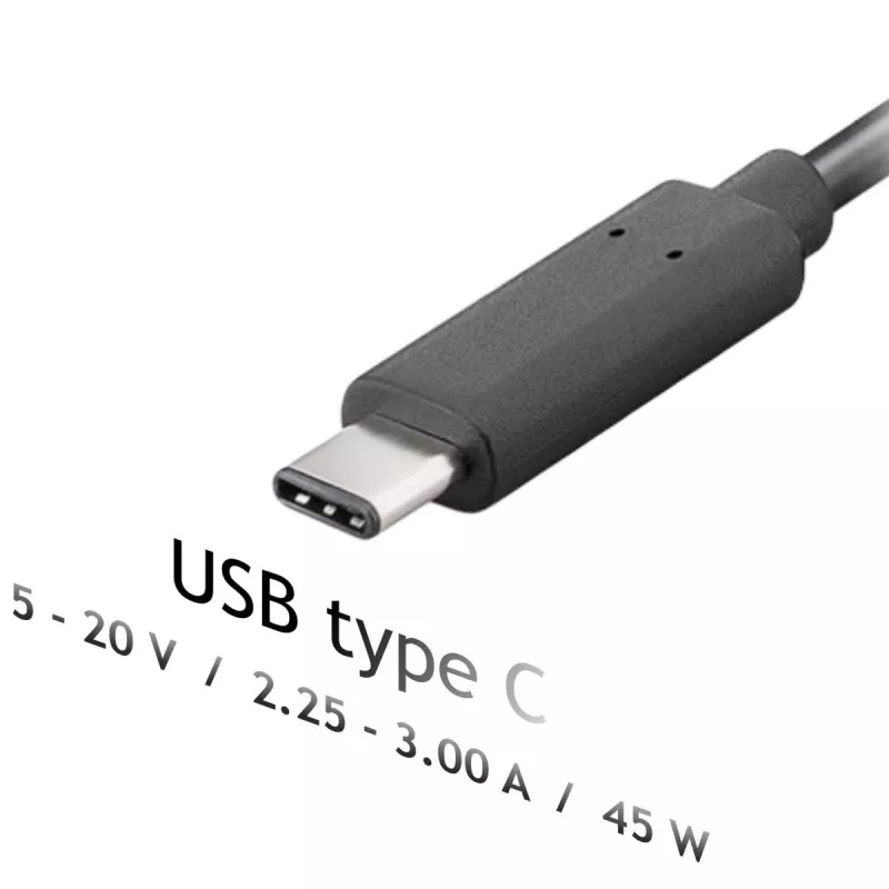 Power adapter Akyga AK-ND-60, universal 45 W, input 100–250 V, black, 0.183 kg