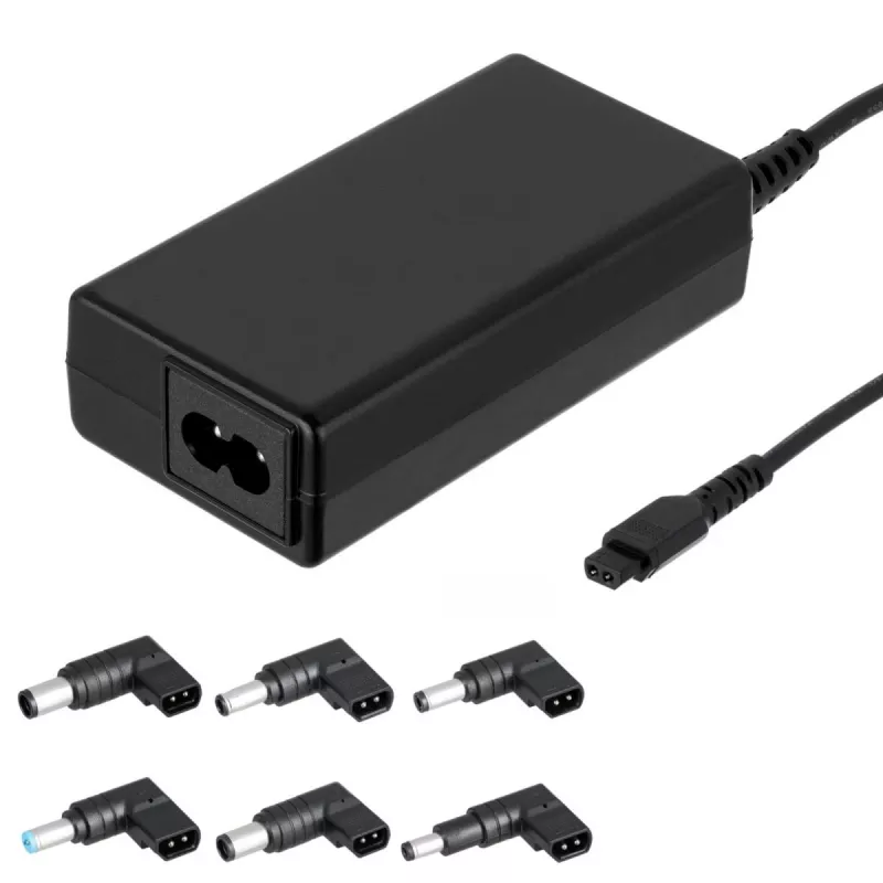 Indoor charger Akyga AK-NU-12 for laptops, 65 W, output 1–3.5 V, input 18.5–20 V, AC, black