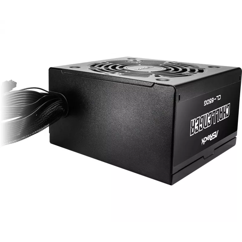 Power supply unit ASROCK CL-650G Challenger 650 W 20+4 pin ATX 80 PLUS Gold, 120 mm fan, black