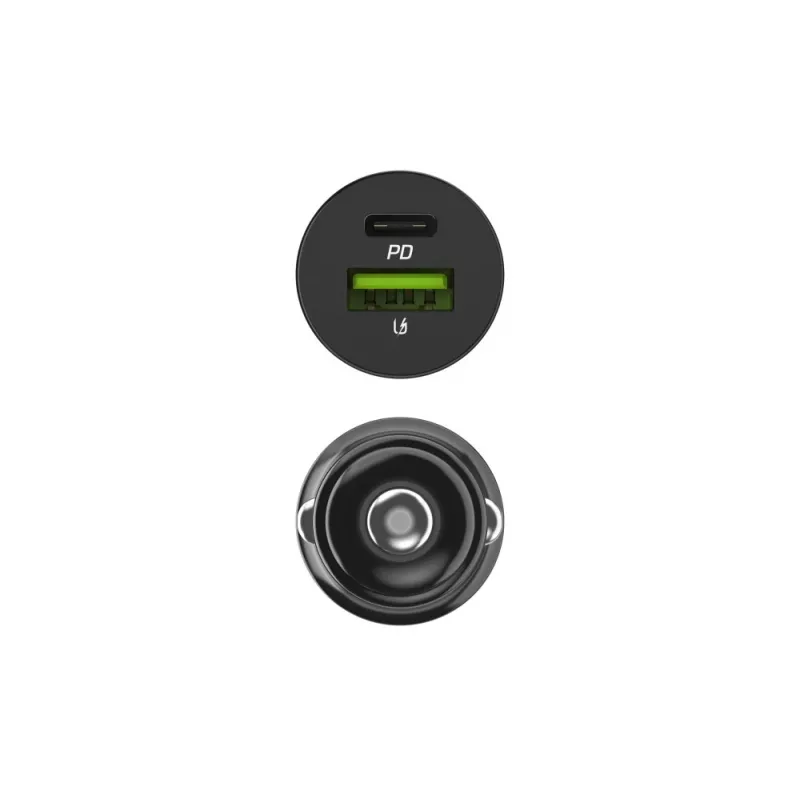 Car charger Green Cell CADM-GC-38AC 38W, 1x USB-C (PD 3.0) + 1x USB-A, aluminium housing, black