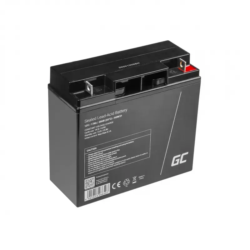 Sealed Lead Acid Battery Green Cell AGM51 12 V 17 Ah, VRLA, maintenance-free, 167×77×181 mm, 4.8 kg