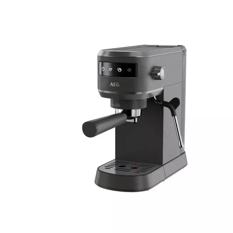 Espresso machine AEG EC6-1-6BST, manual countertop, 1.0 L water tank, 15 bar, milk frother, 1450 W, touch control, black