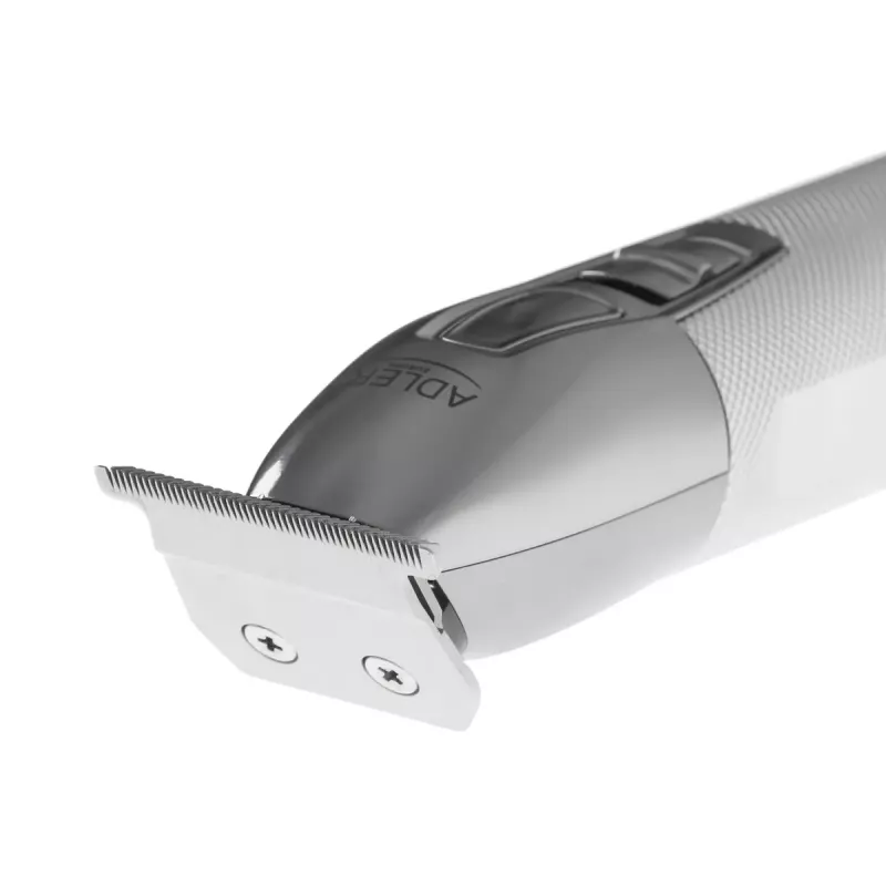 Beard trimmer Adler AD 2836S, cordless lithium battery, 0.9–6 mm, 4 length steps, stainless steel blades, silver