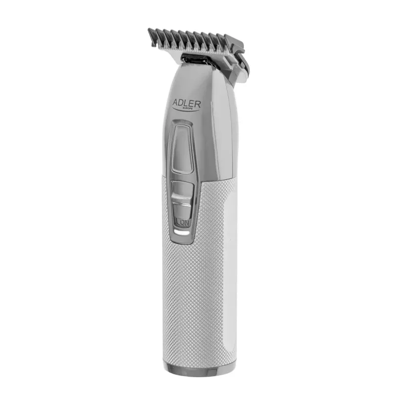 Beard trimmer Adler AD 2836S, cordless lithium battery, 0.9–6 mm, 4 length steps, stainless steel blades, silver