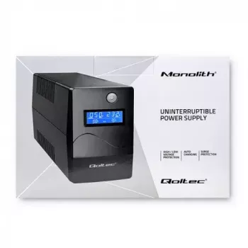 Uninterruptible Power Supply Qoltec Monolith 0.85 kVA 480 W 2 AC outlets
