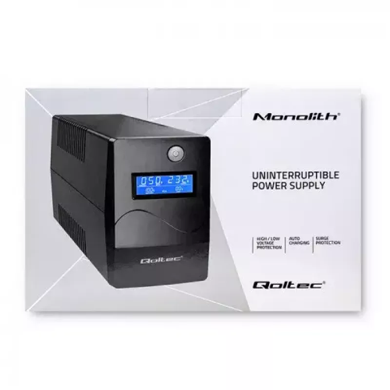 Uninterruptible Power Supply Qoltec Monolith 0.85 kVA 480 W 2 AC outlets