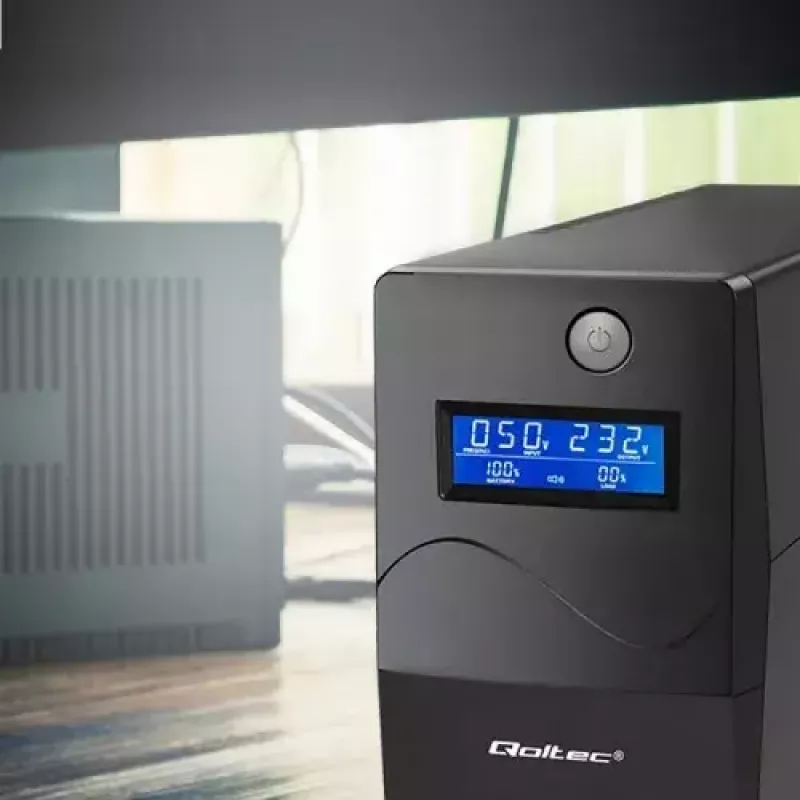 Uninterruptible Power Supply Qoltec Monolith 0.85 kVA 480 W 2 AC outlets