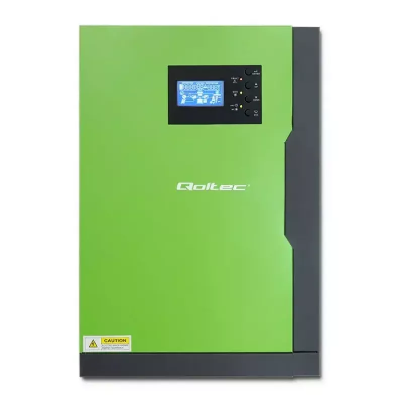 Qoltec 53886 Off-Grid Hybrid Solar Inverter, 3.5 kW, 100 A MPPT, 24 V, Pure Sine