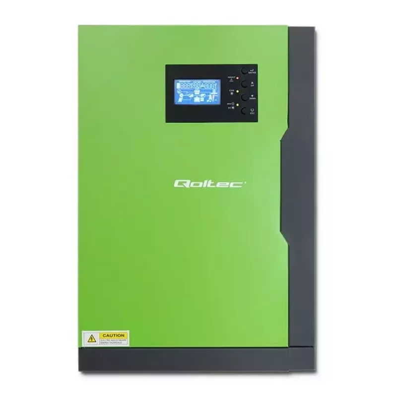 Qoltec 53886 Off-Grid Hybrid Solar Inverter, 3.5 kW, 100 A MPPT, 24 V, Pure Sine