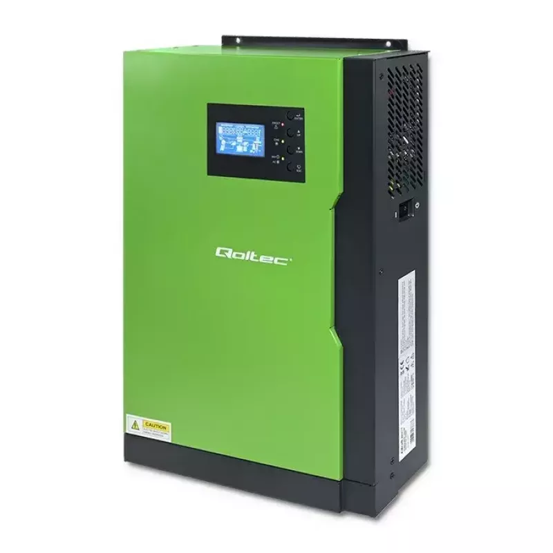 Qoltec 53886 Off-Grid Hybrid Solar Inverter, 3.5 kW, 100 A MPPT, 24 V, Pure Sine