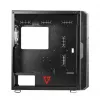 PC case MODECOM AMIRANI ARGB Midi Tower, black, tempered glass, 2x200mm front + 1x120mm rear fans, USB-A 2x, USB-C 1x, supports ATX/ITX, GPU up to 35 cm