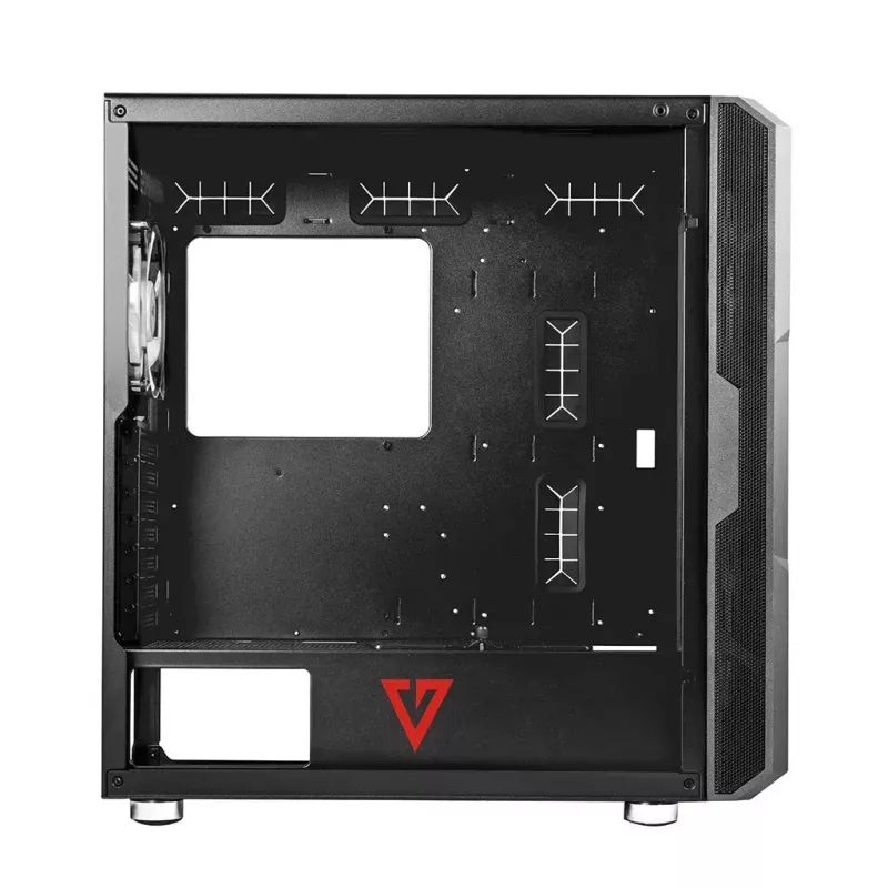 PC case MODECOM AMIRANI ARGB Midi Tower, black, tempered glass, 2x200mm front + 1x120mm rear fans, USB-A 2x, USB-C 1x, supports ATX/ITX, GPU up to 35 cm
