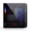 PC case MODECOM AMIRANI ARGB Midi Tower, black, tempered glass, 2x200mm front + 1x120mm rear fans, USB-A 2x, USB-C 1x, supports ATX/ITX, GPU up to 35 cm