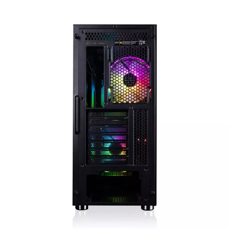PC case MODECOM AMIRANI ARGB Midi Tower, black, tempered glass, 2x200mm front + 1x120mm rear fans, USB-A 2x, USB-C 1x, supports ATX/ITX, GPU up to 35 cm