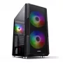 PC case MODECOM AMIRANI ARGB Midi Tower, black, tempered glass, 2x200mm front + 1x120mm rear fans, USB-A 2x, USB-C 1x, supports ATX/ITX, GPU up to 35 cm
