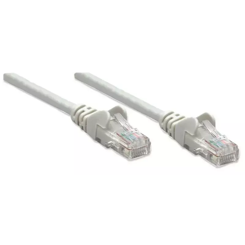 Patch cable INTELLINET Cat5e U/UTP 3 m, Grey, CCA, RJ-45–RJ-45, 350 MHz