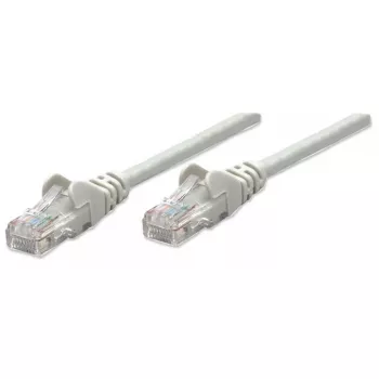 Patch cable INTELLINET Cat5e U/UTP 3 m, Grey, CCA, RJ-45–RJ-45, 350 MHz