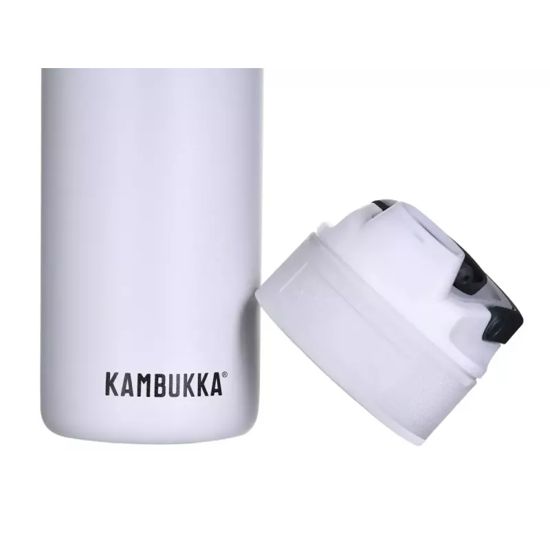 Insulated bottle Kambukka Elton 600 ml Chalk White — vacuum flask, 18/8 stainless steel, leak‑proof, Snapclean lid