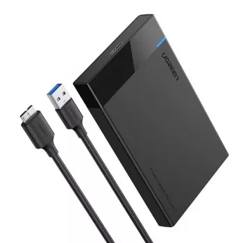 HDD/SSD enclosure UGREEN 30848 Black 2.5 inch, USB 3.0, SATA I/II/III, up to 10 TB, 5 Gbit/s