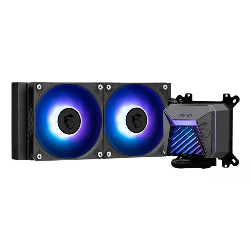 All-in-one liquid cooler MSI MAG Coreliquid A15 240 — 240 mm radiator, 2×120 mm fans, LGA1700/AM4/AM5, black