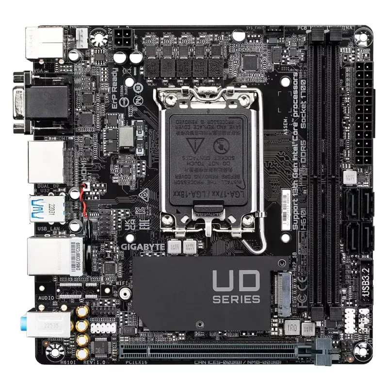 Motherboard GIGABYTE H610I, Intel H610, LGA 1700, Mini-ITX